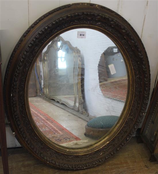 Large oval wall mirror